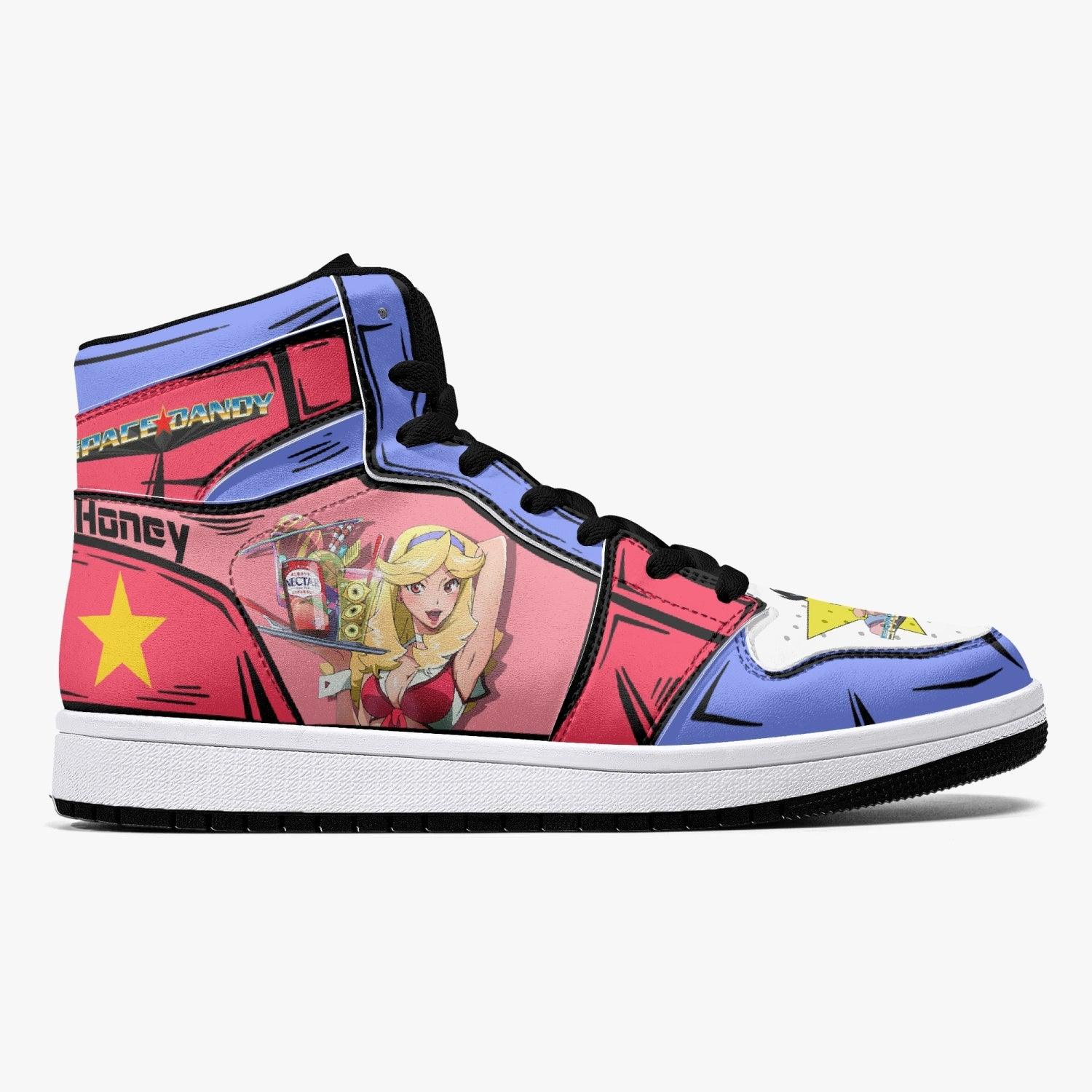 Alternative view of Honey Space Dandy Custom Sneaker Mid 1 Basketball Shoes - Otaku Hall
