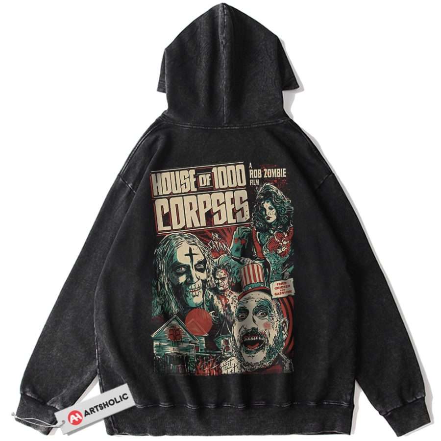 Alternative view of House of 1000 Corpses Hoodie, Halloween Hoodie, Horror Movie Hoodie, Vintage Hoodie