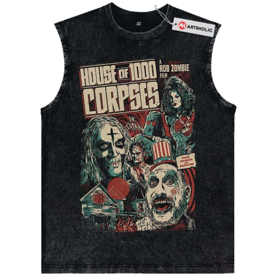 Alternative view of House of 1000 Corpses Tank Top, Halloween Tank Top, Horror Movie Tank Top, Vintage Tank Top