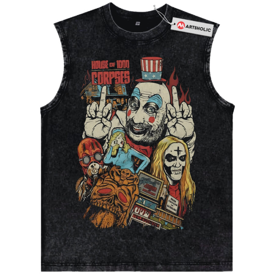 Alternative view of House of 1000 Corpses Tank Top, Horror Movie Tank Top, Halloween Tank Top, Vintage Tank Top
