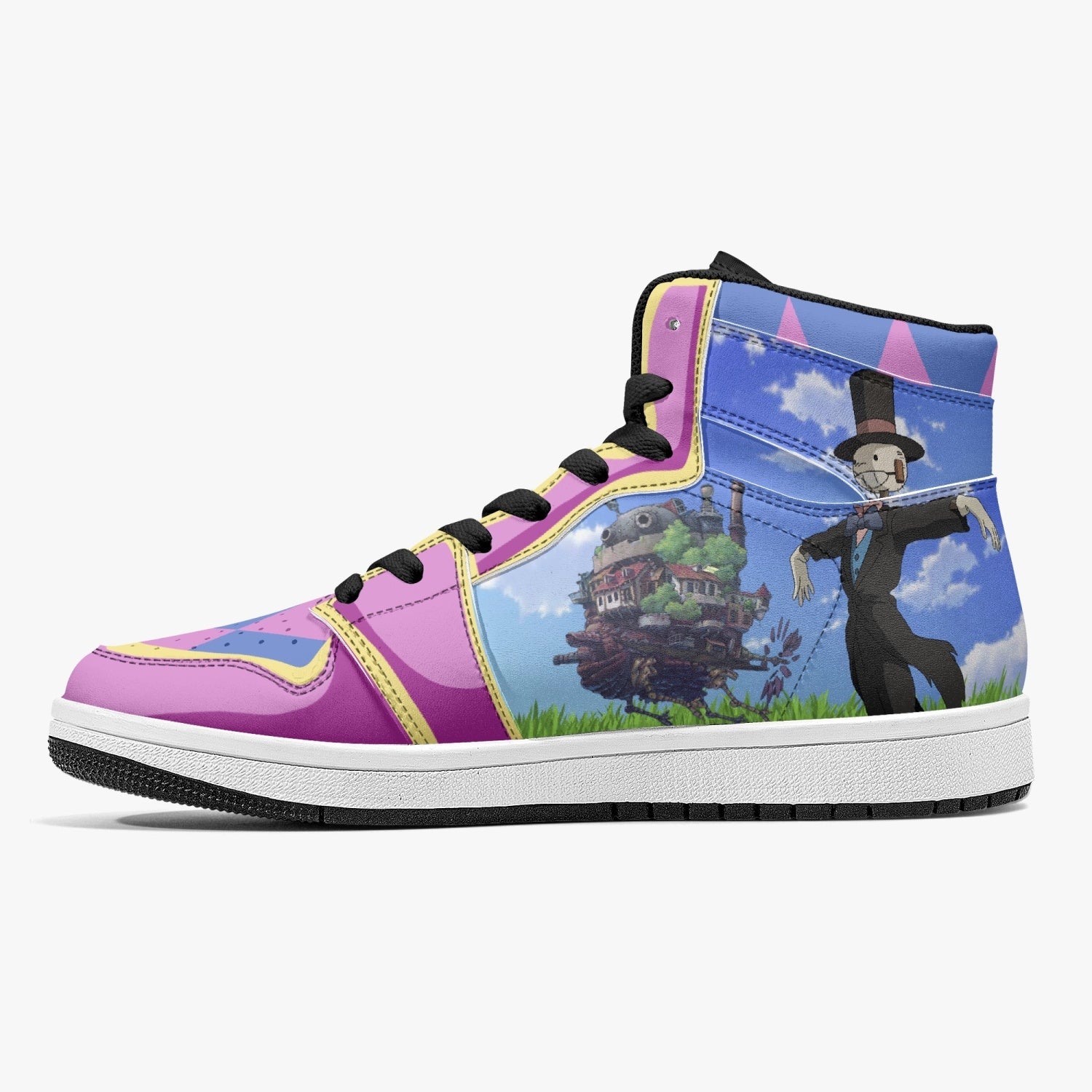 Alternative view of Howl and Sophie Howl's Moving Castle V2 Custom Sneaker Mid 1 Basketball Shoes - Otaku Hall