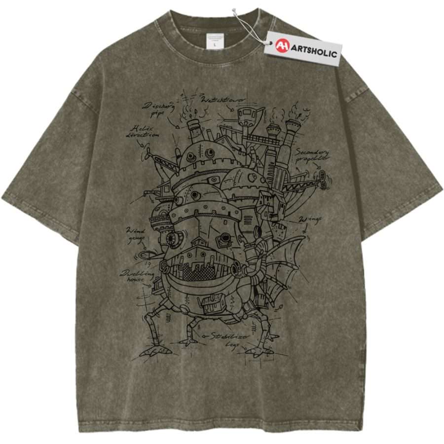 Alternative view of Howl's Moving Castle Shirt, Studio Ghibli Shirt, Anime Shirt, Vintage T-Shirt