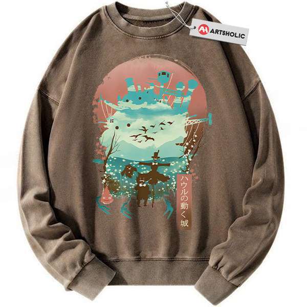 Alternative view of Howl's Moving Castle Sweatshirt, Studio Ghibli Sweatshirt, Anime Sweatshirt, Vintage Sweater