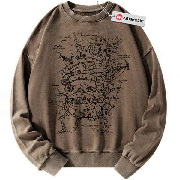 Alternative view of Howl's Moving Castle Sweatshirt, Studio Ghibli Sweatshirt, Anime Sweatshirt, Vintage Sweatshirt