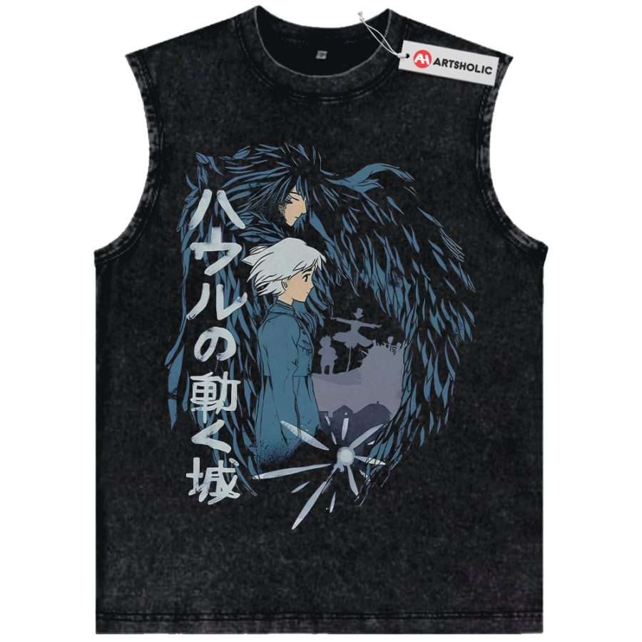 Alternative view of Howl's Moving Castle Tank Top, Studio Ghibli Tank Top, Anime Tank Top, Vintage Tank Top