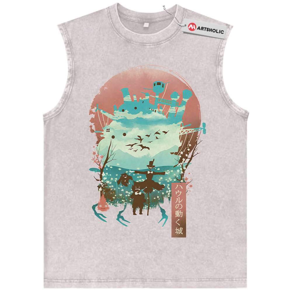 Alternative view of Howl's Moving Castle Tank Top, Studio Ghibli Tank Top, Anime Tank Top, Vintage Tank Top