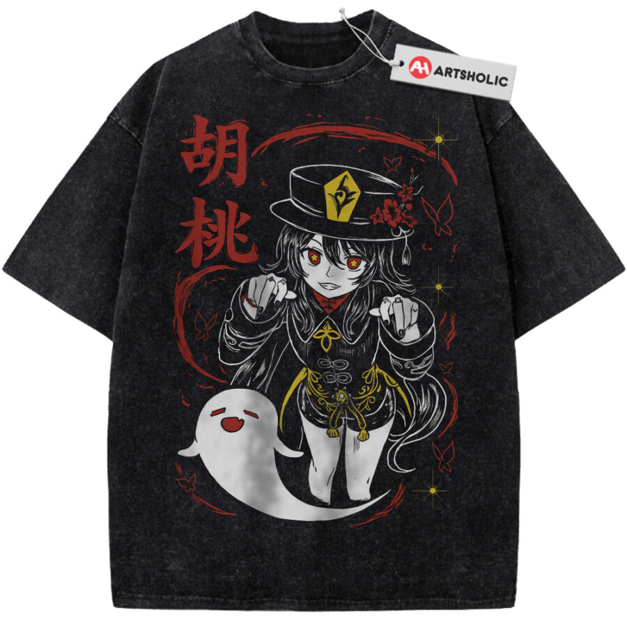 Alternative view of Hu Tao Shirt, Genshin Impact Shirt, Game Shirt, Vintage T-Shirt