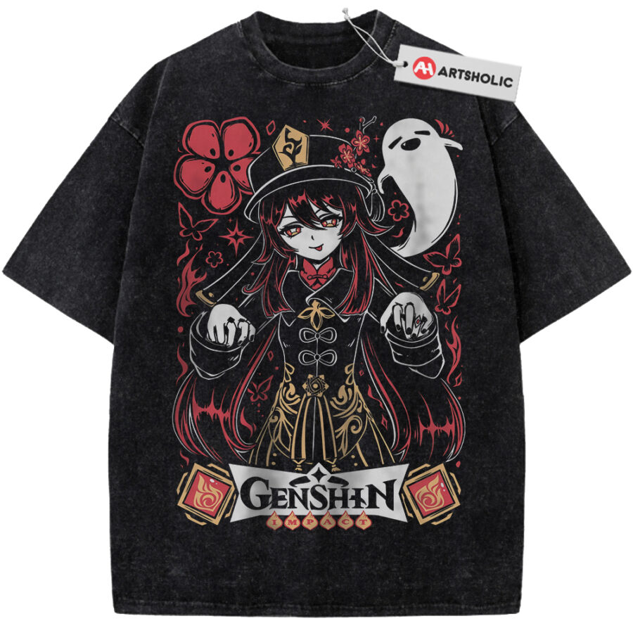 Alternative view of Hu Tao Shirt, Genshin Impact Shirt, Game Shirt, Vintage T-Shirt