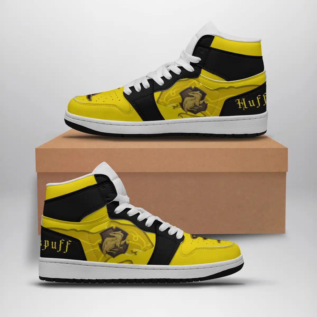 Hufflepuff Harry Potter Shonen Custom Sneaker Mid 1 Basketball Shoes for Wizards and Muggles - Otaku Hall