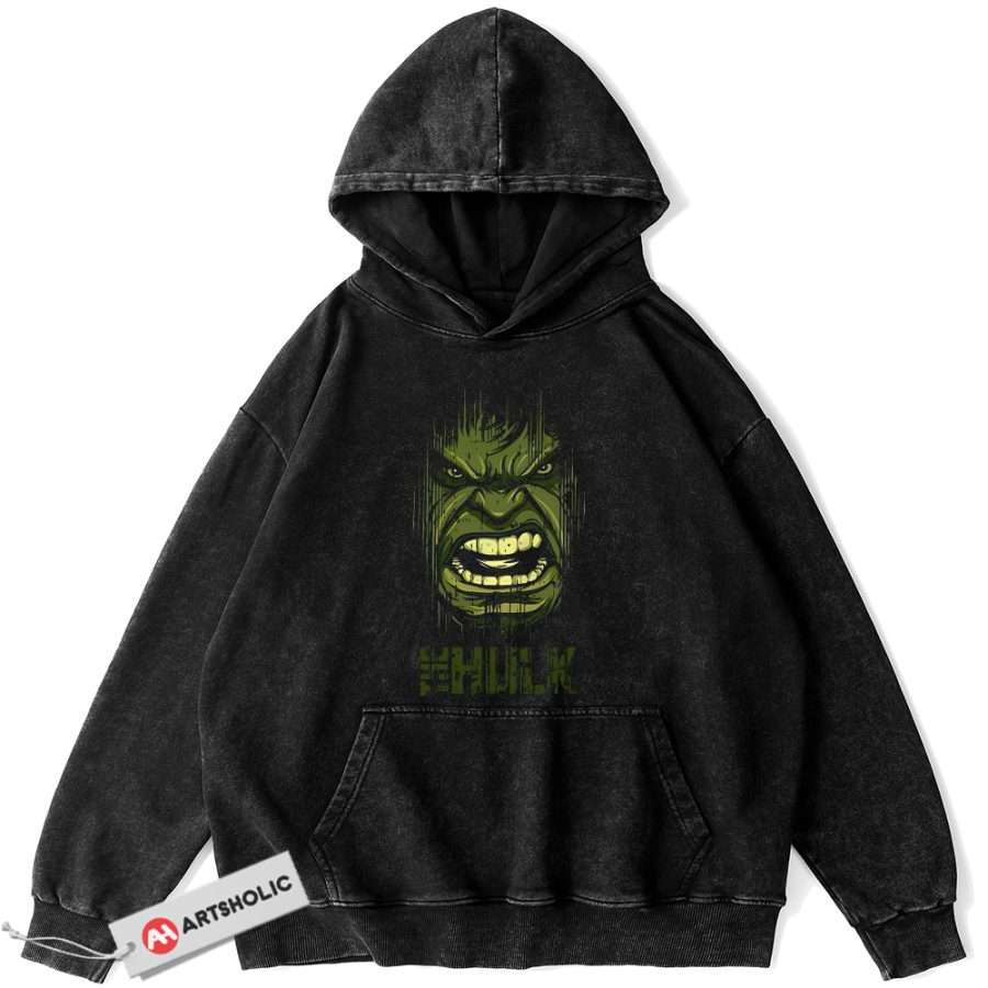 Alternative view of Hulk Hoodie, Marvel Comics Hoodie, Vintage Hoodie