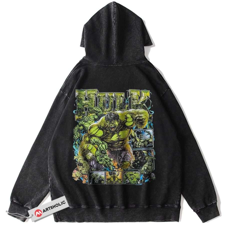 Alternative view of Hulk Hoodie, Marvel Comics Hoodie, Vintage Hoodie