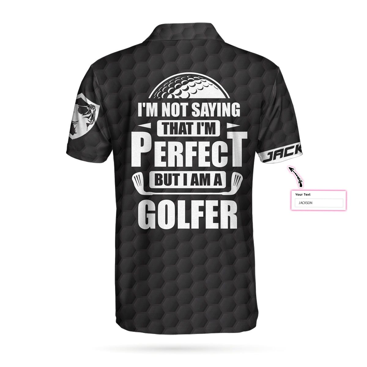 Alternative view of I Am A Golfer Custom Polo Shirt, Personalized Black American Flag Polo Shirt, Cool Golf Shirt For Men
