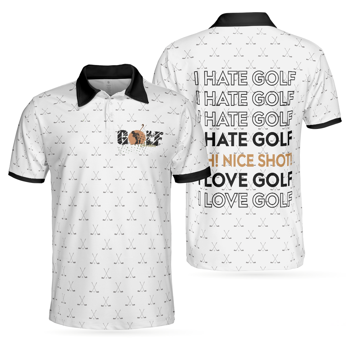 I Hate Golf Oh Nice Shot I Love Golf Polo Shirt