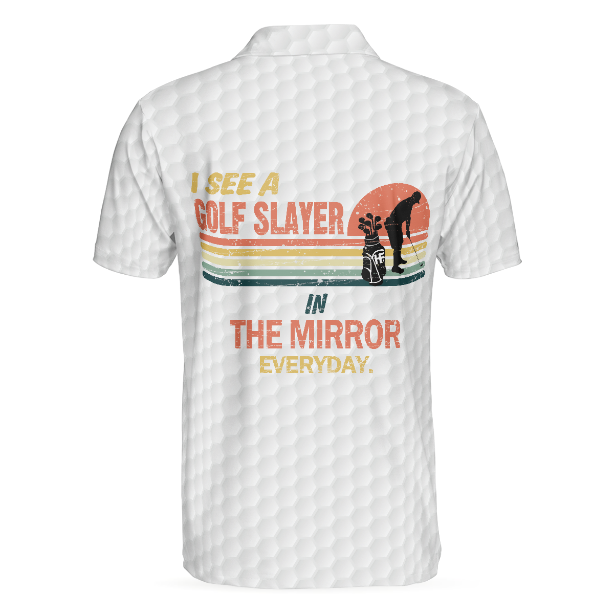 Alternative view of I See A Golf Slayer In The Mirror Everyday Polo Shirt, Vintage Palette Golf Polo Shirt, Best Golf Shirt For Men