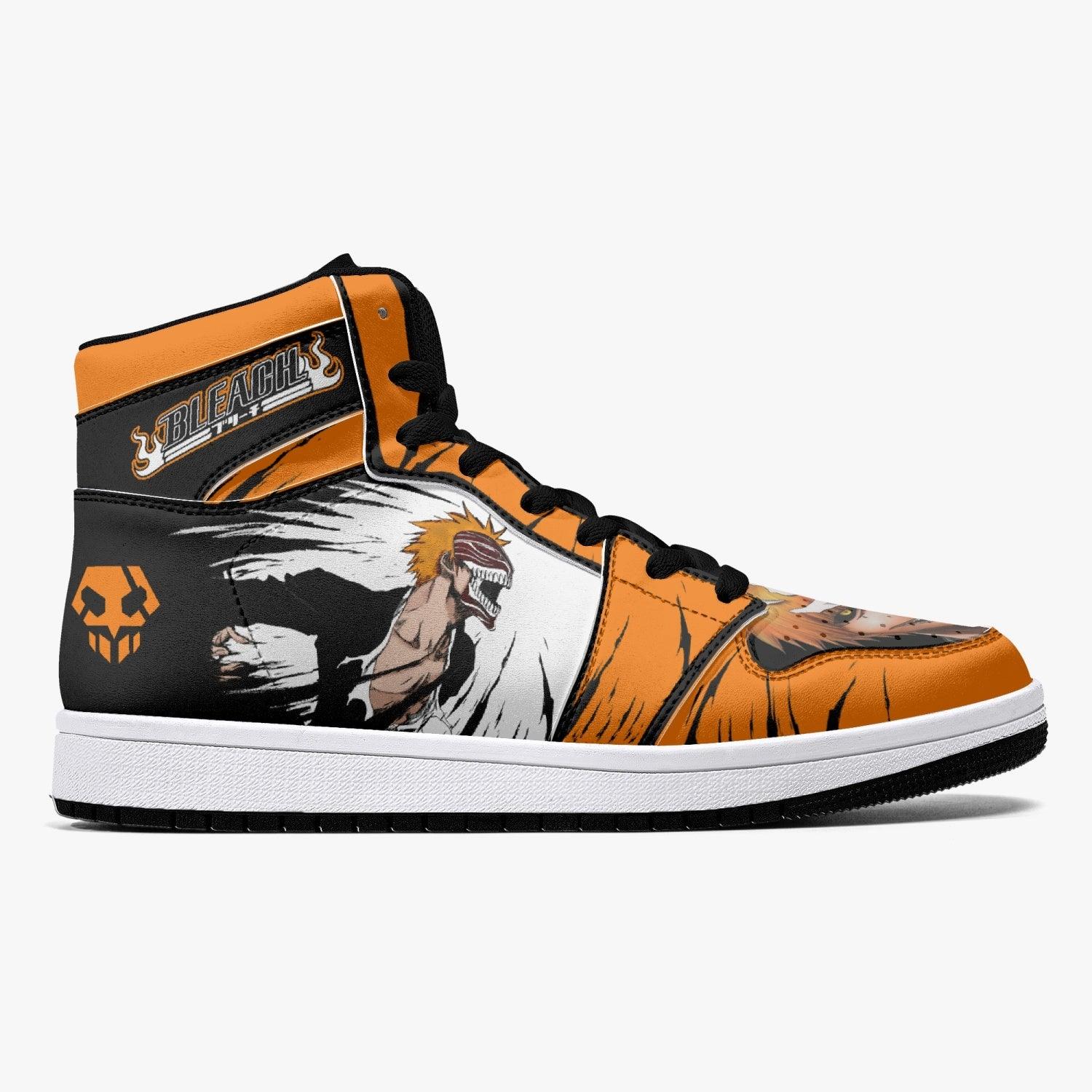 Ichigo Kurosaki Bankai Buruchi Custom Sneaker Mid 1 Basketball Shoes - Otaku Hall