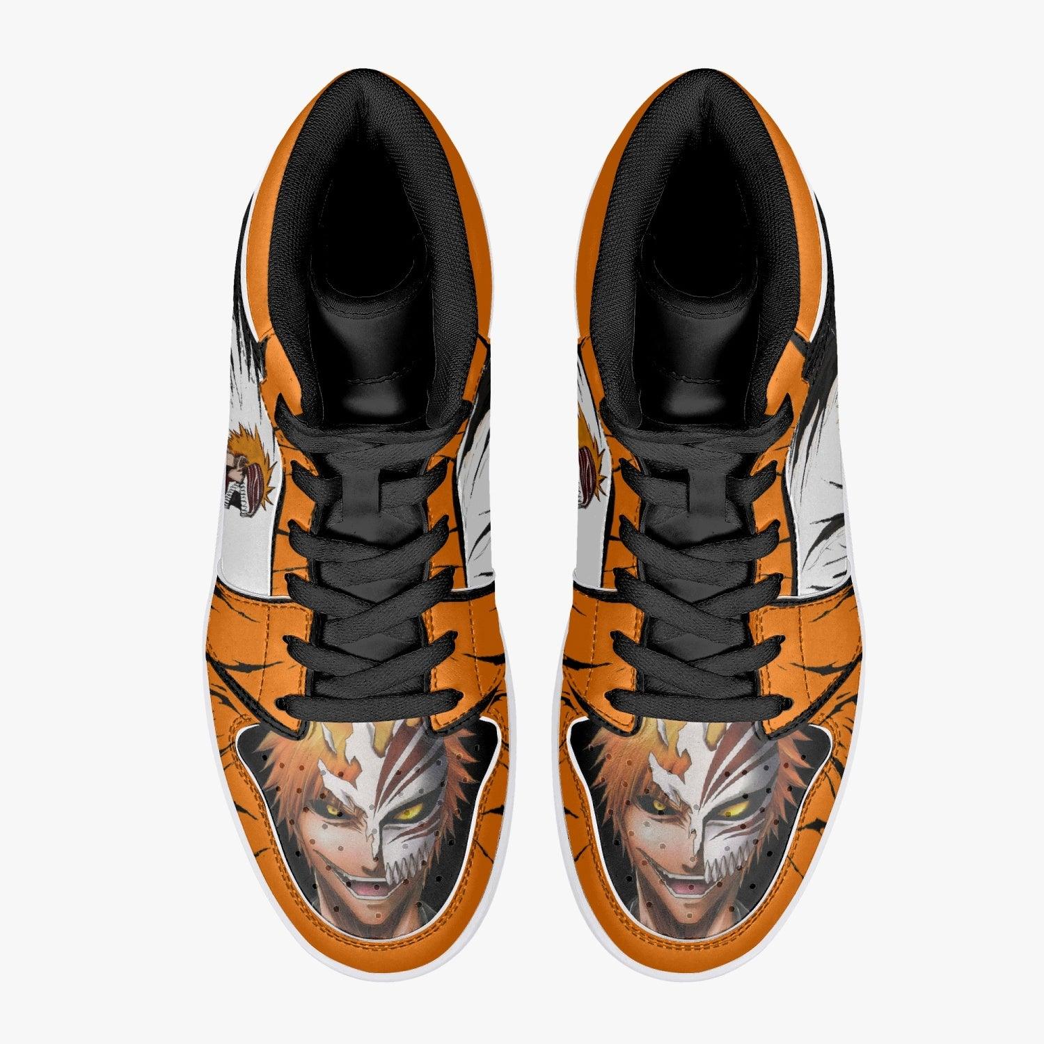Alternative view of Ichigo Kurosaki Bankai Buruchi Custom Sneaker Mid 1 Basketball Shoes - Otaku Hall