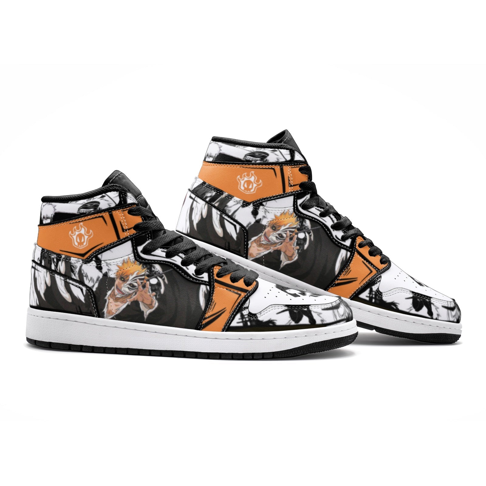Ichigo Kurosaki Burichi Custom Sneaker Mid 1 Basketball Shoes - Otaku Hall