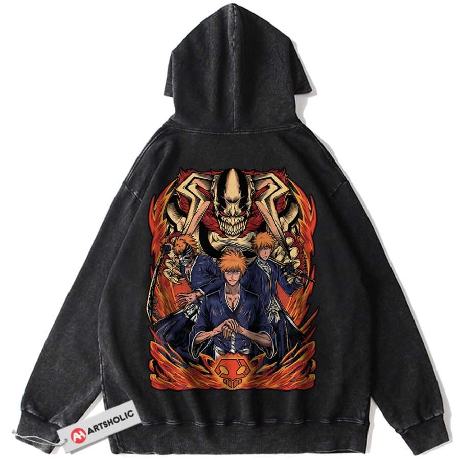 Alternative view of Ichigo Kurosaki Hoodie, Bleach Hoodie, Anime Hoodie, Vintage Hoodie