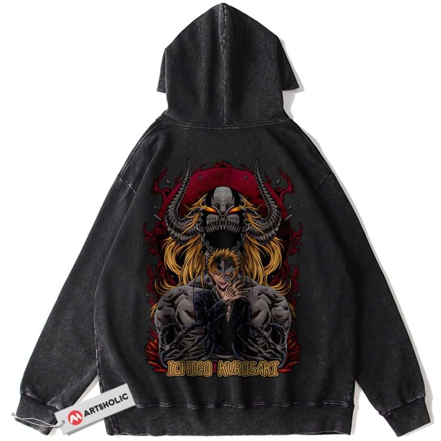 Alternative view of Ichigo Kurosaki Hoodie, Bleach Hoodie, Anime Hoodie, Vintage Hoodie