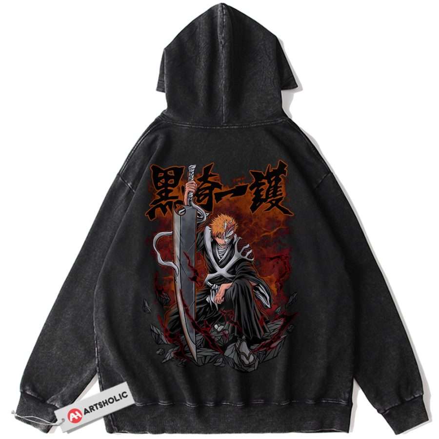 Alternative view of Ichigo Kurosaki Hoodie, Bleach Hoodie, Anime Hoodie, Vintage Hoodie