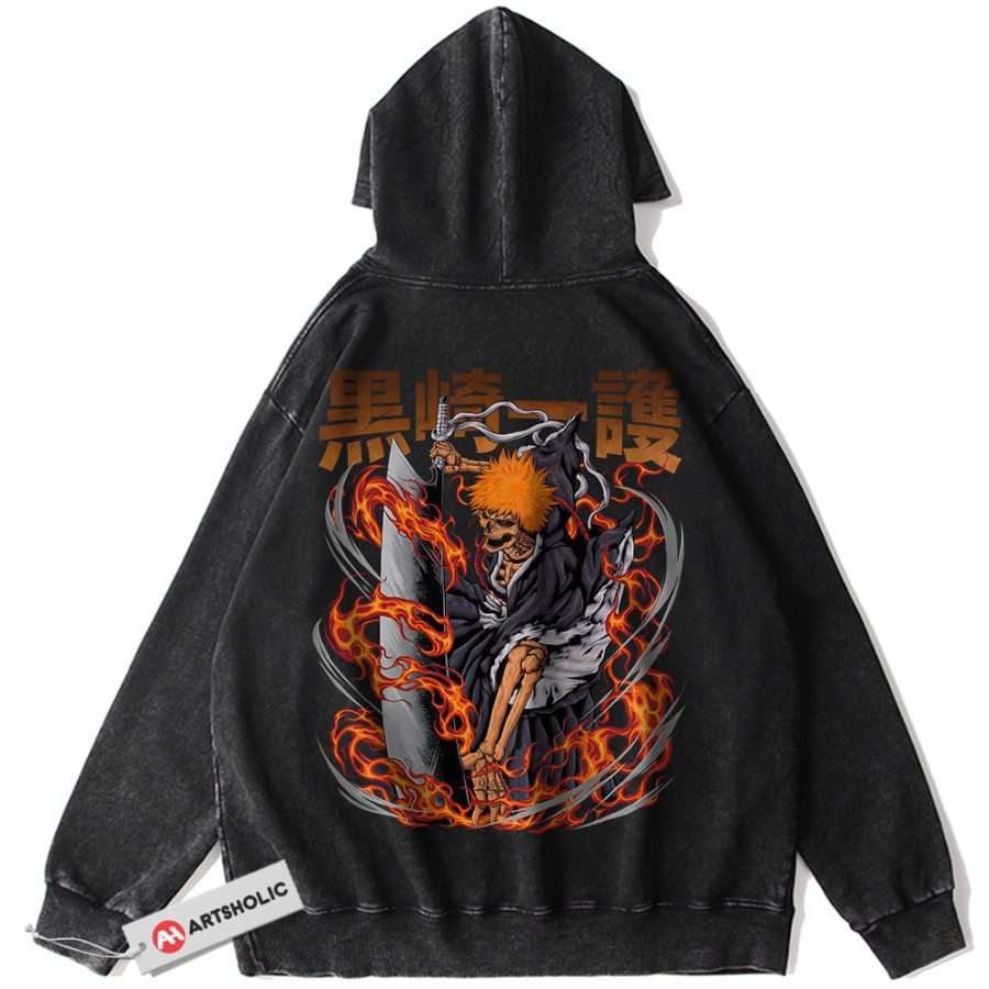 Alternative view of Ichigo Kurosaki Hoodie, Bleach Hoodie, Anime Hoodie, Vintage Hoodie