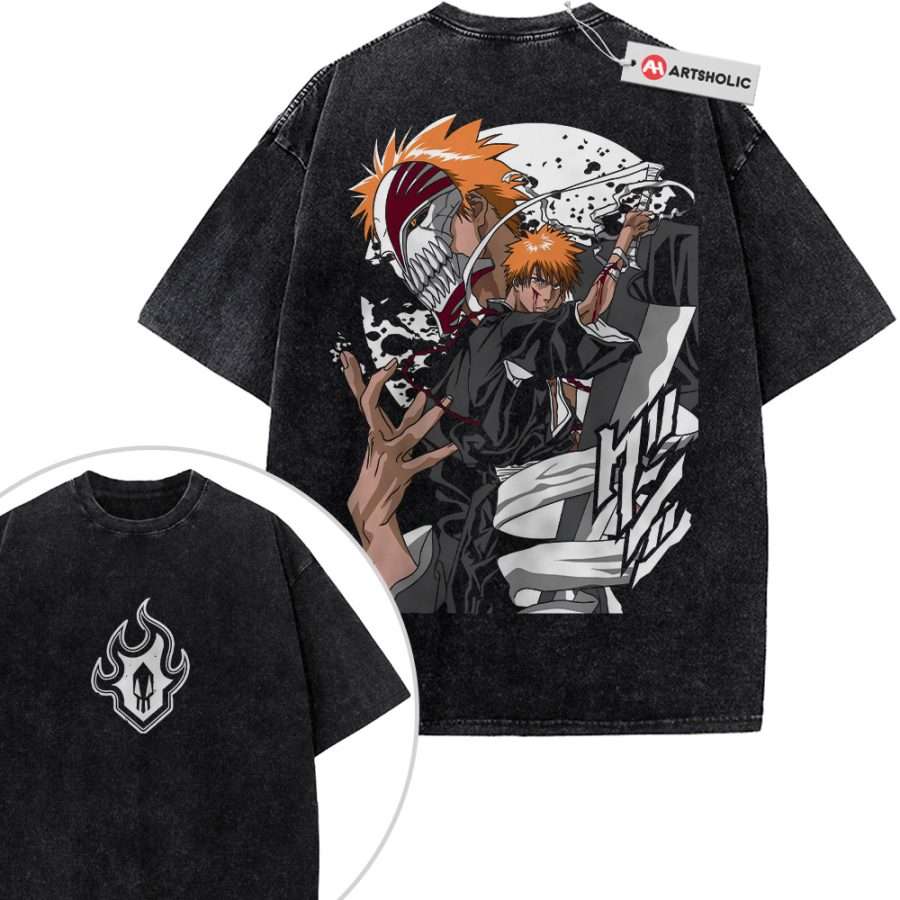 Alternative view of Ichigo Kurosaki Shirt, Bleach Shirt, Anime Shirt, Vintage T-Shirt 2-Sided