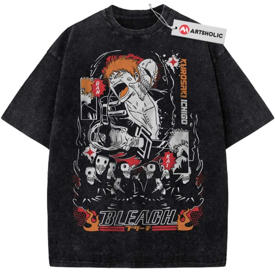 Alternative view of Ichigo Kurosaki Shirt, Bleach Shirt, Anime Shirt, Vintage Tee