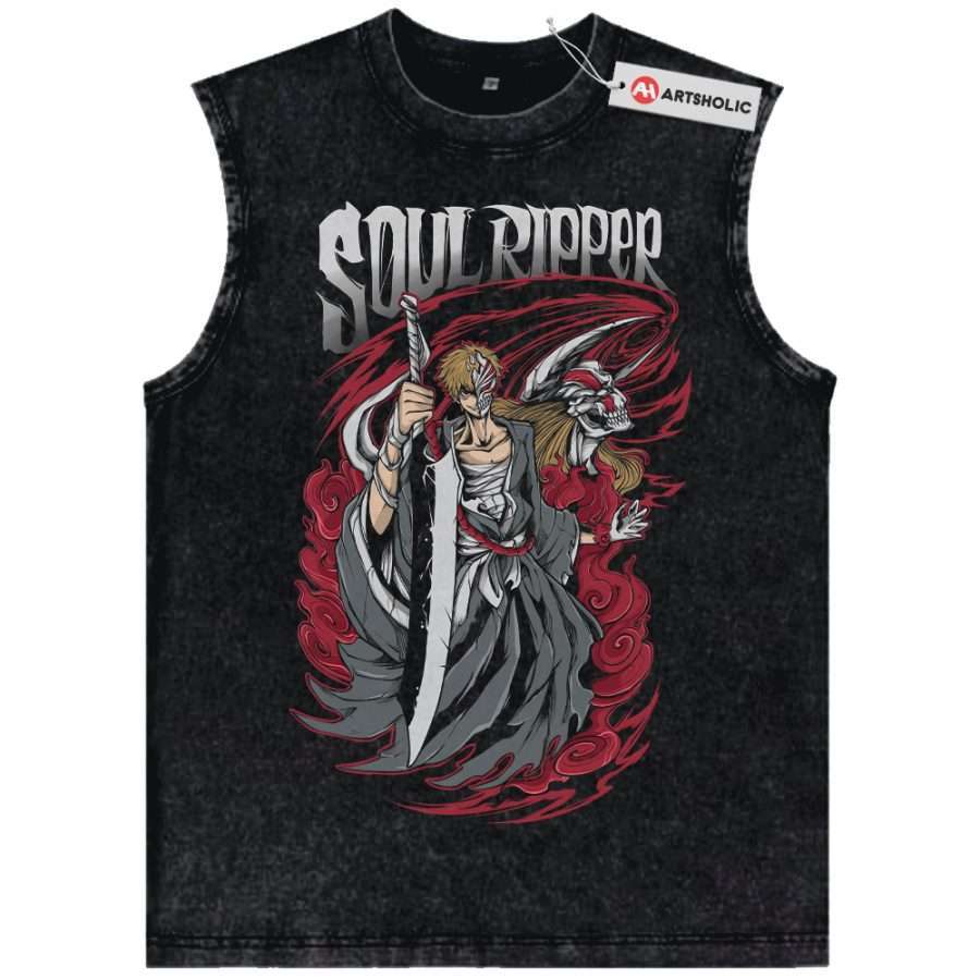 Alternative view of Ichigo Kurosaki Tank Top, Bleach Tank Top, Anime Tank Top, Vintage Tank Top