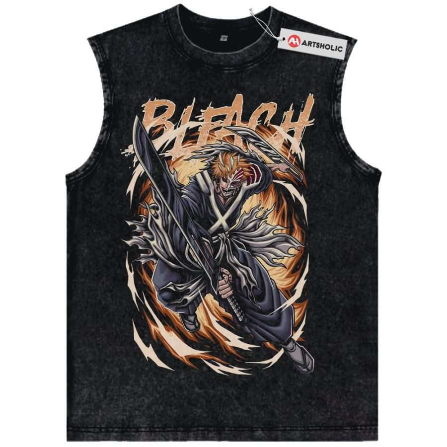 Alternative view of Ichigo Kurosaki Tank Top, Bleach Tank Top, Anime Tank Top, Vintage Tank Top