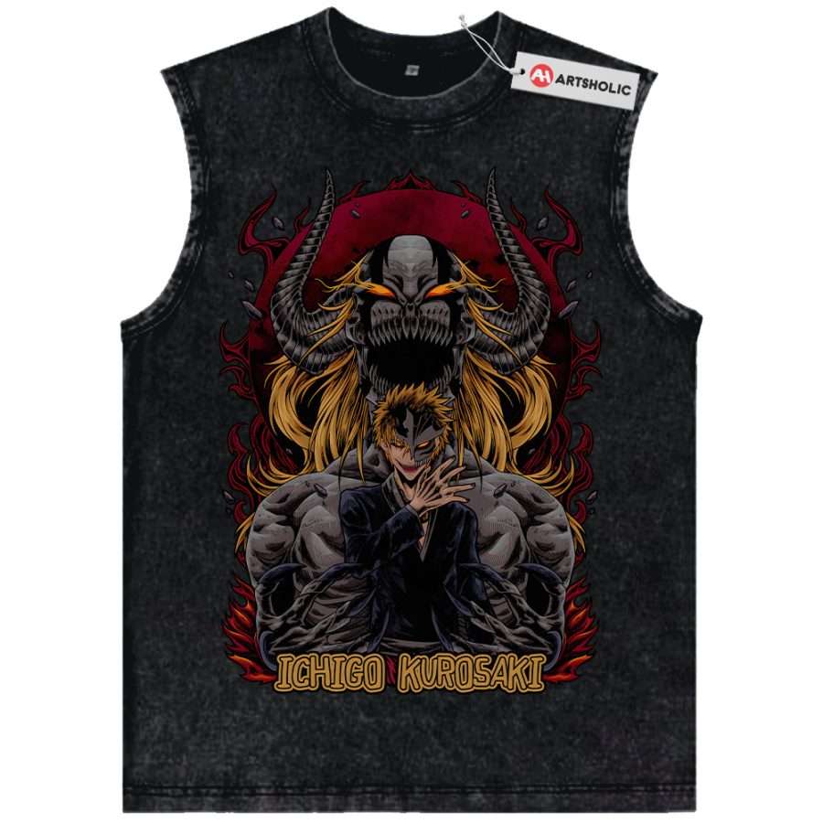 Alternative view of Ichigo Kurosaki Tank Top, Bleach Tank Top, Anime Tank Top, Vintage Tank Top
