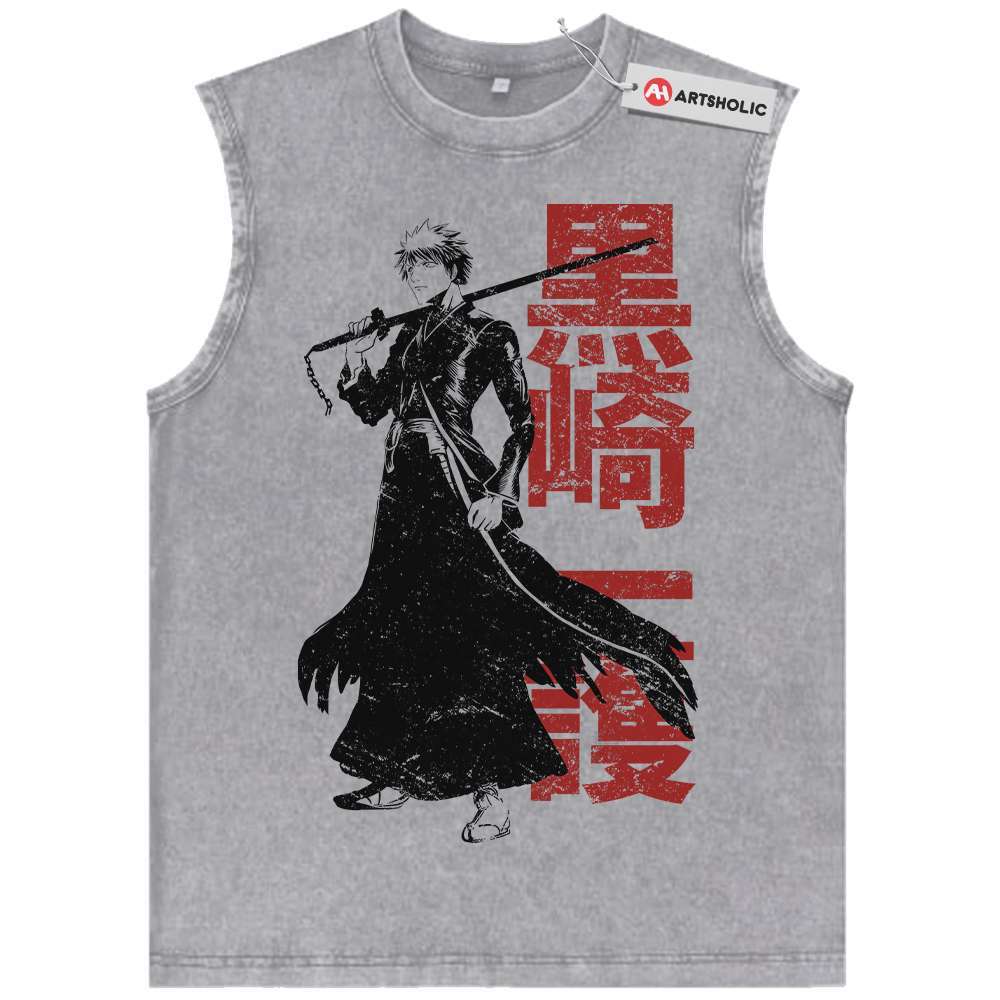 Alternative view of Ichigo Kurosaki Tank Top, Bleach Tank Top, Anime Tank Top, Vintage Tank Top