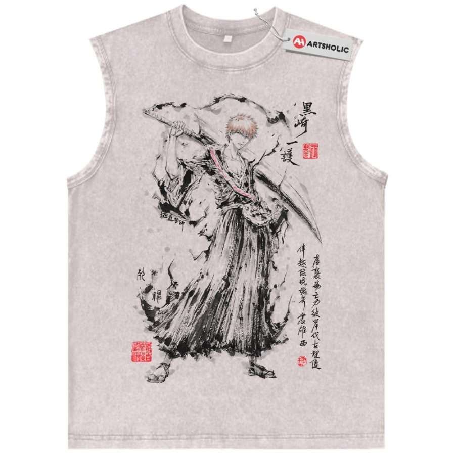 Alternative view of Ichigo Kurosaki Tank Top, Bleach Tank Top, Anime Tank Top, Vintage Tank Top
