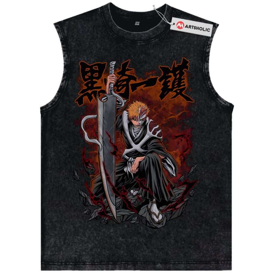 Alternative view of Ichigo Kurosaki Tank Top, Bleach Tank Top, Anime Tank Top, Vintage Tank Top