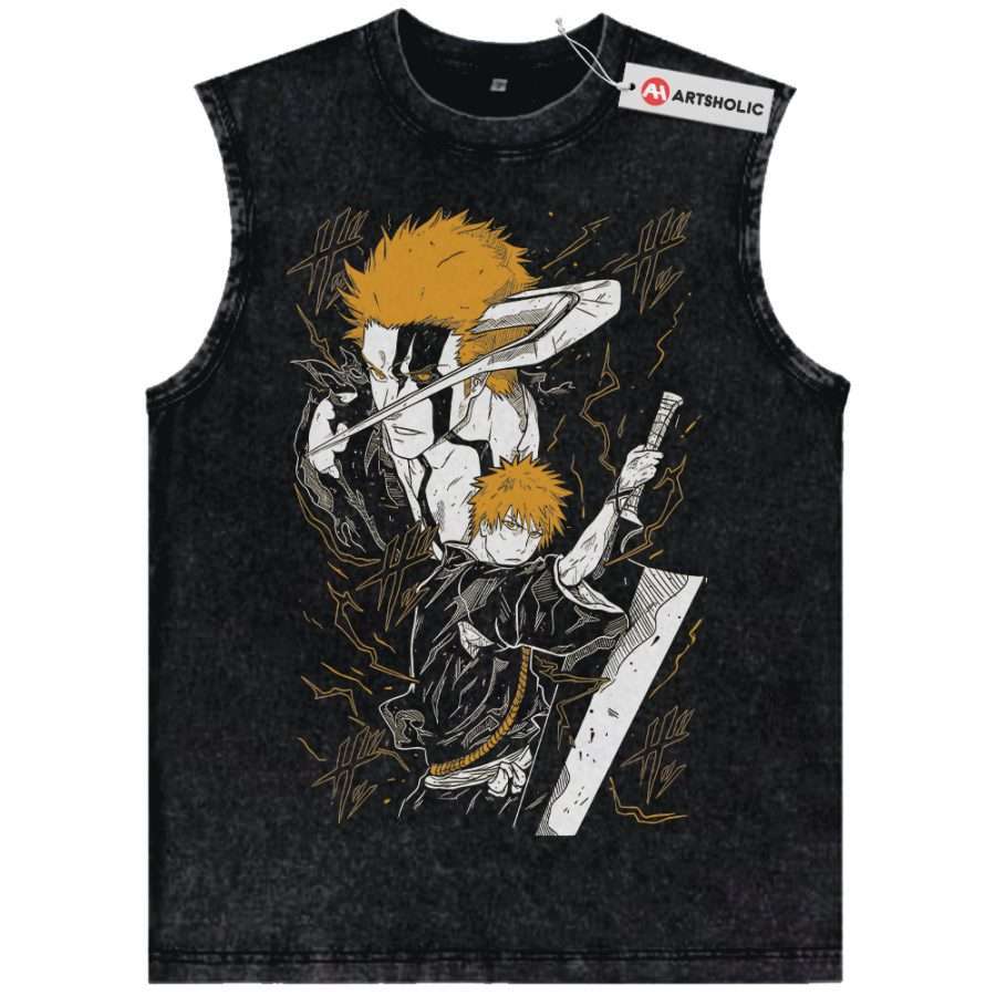 Alternative view of Ichigo Kurosaki Tank Top, Bleach Tank Top, Anime Tank Top, Vintage Tank Top