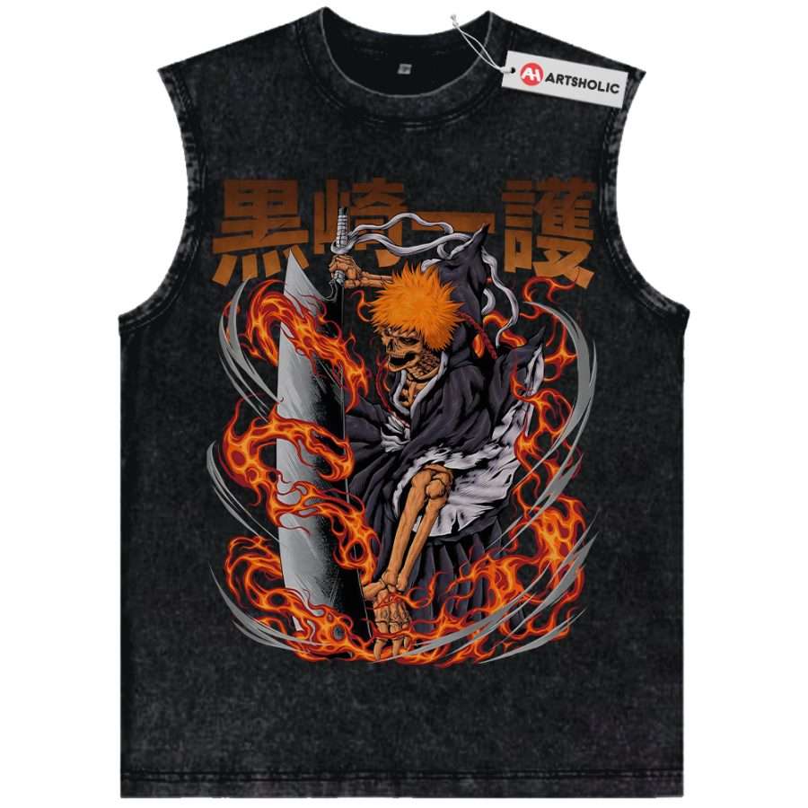 Alternative view of Ichigo Kurosaki Tank Top, Bleach Tank Top, Anime Tank Top, Vintage Tank Top