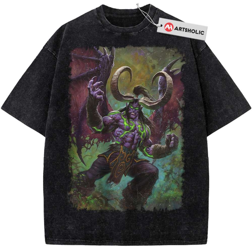 Alternative view of Illidan Stormrage Shirt, Dota Shirt, World of Warcraft Shirt, WoW Shirt, Game Shirt, Vintage Tee