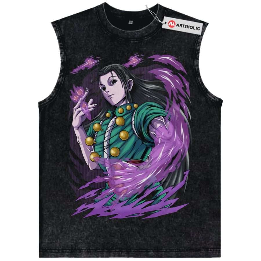 Alternative view of Illumi Zoldyck Tank Top, Hunter x Hunter Tank Top, HxH Tank Top, Anime Tank Top, Vintage Tank Top