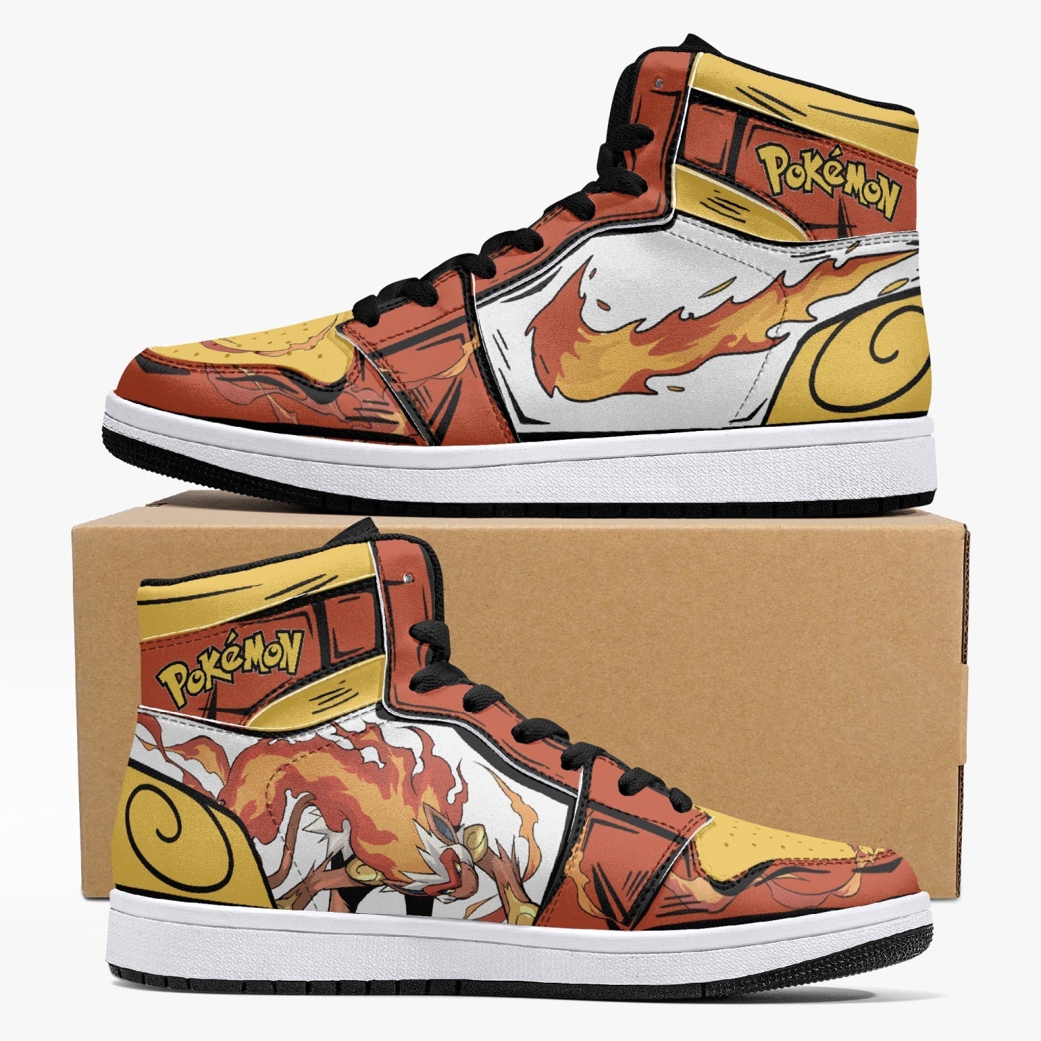 Infernape Pokemon Custom Sneaker Mid 1 Basketball Shoes - Otaku Hall