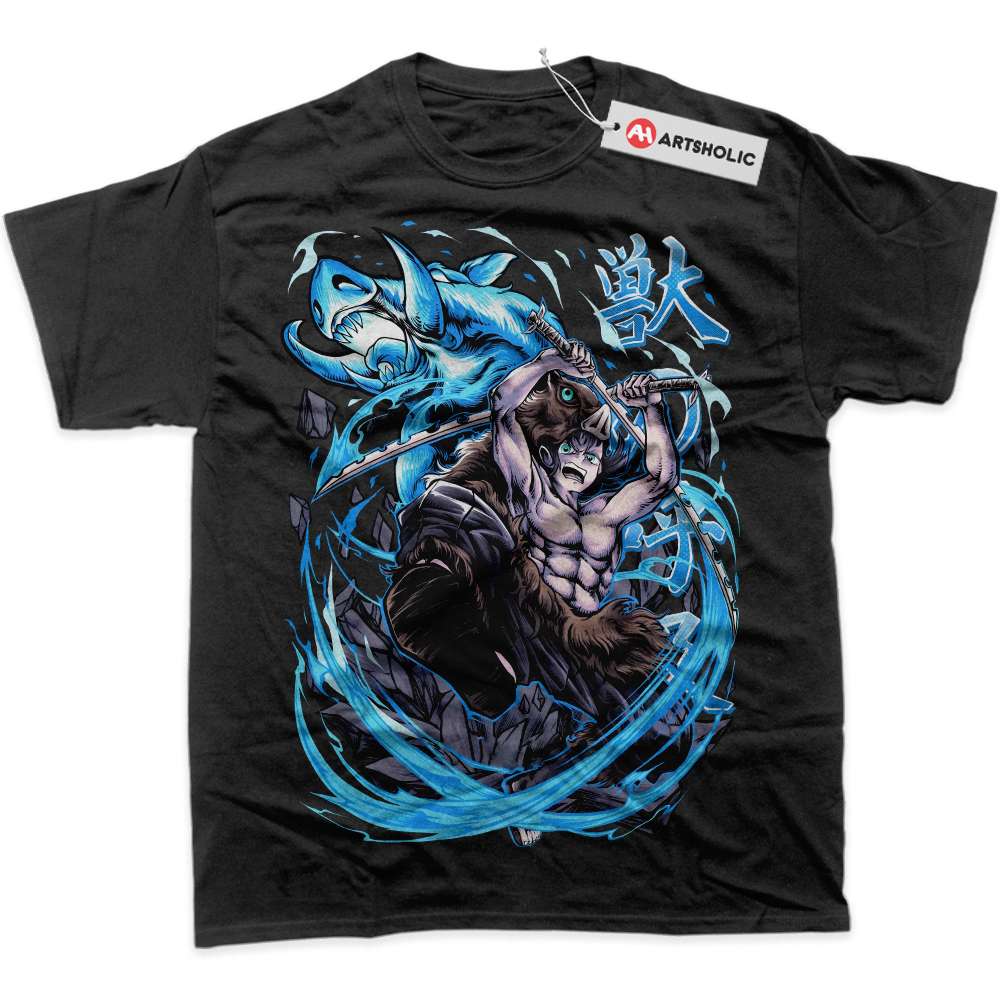 Alternative view of Inosuke Hashibira Shirt, Demon Slayer Shirt, Anime Shirt, Graphic Tee