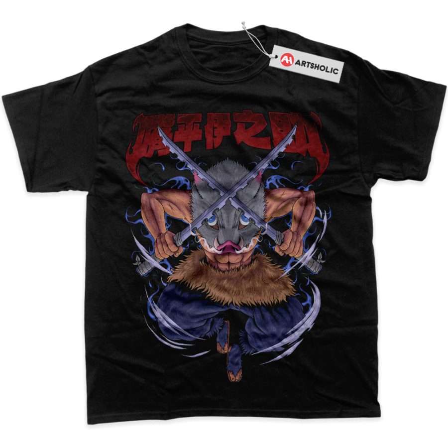 Alternative view of Inosuke Hashibira Shirt, Demon Slayer Shirt, Anime Shirt, Graphic Tee