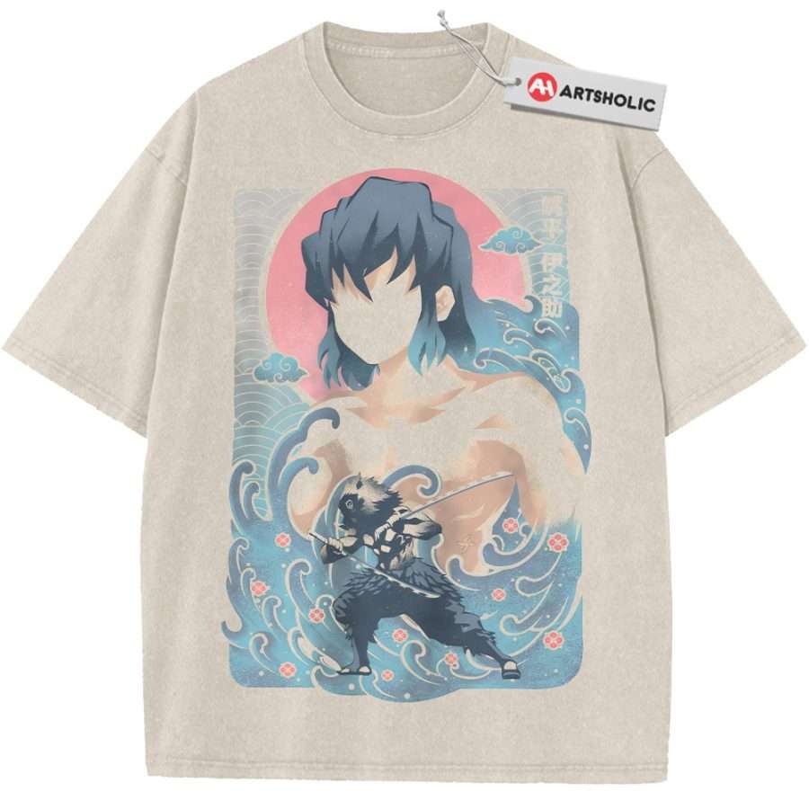 Alternative view of Inosuke Hashibira Shirt, Demon Slayer Shirt, Anime Shirt, Vintage T-Shirt
