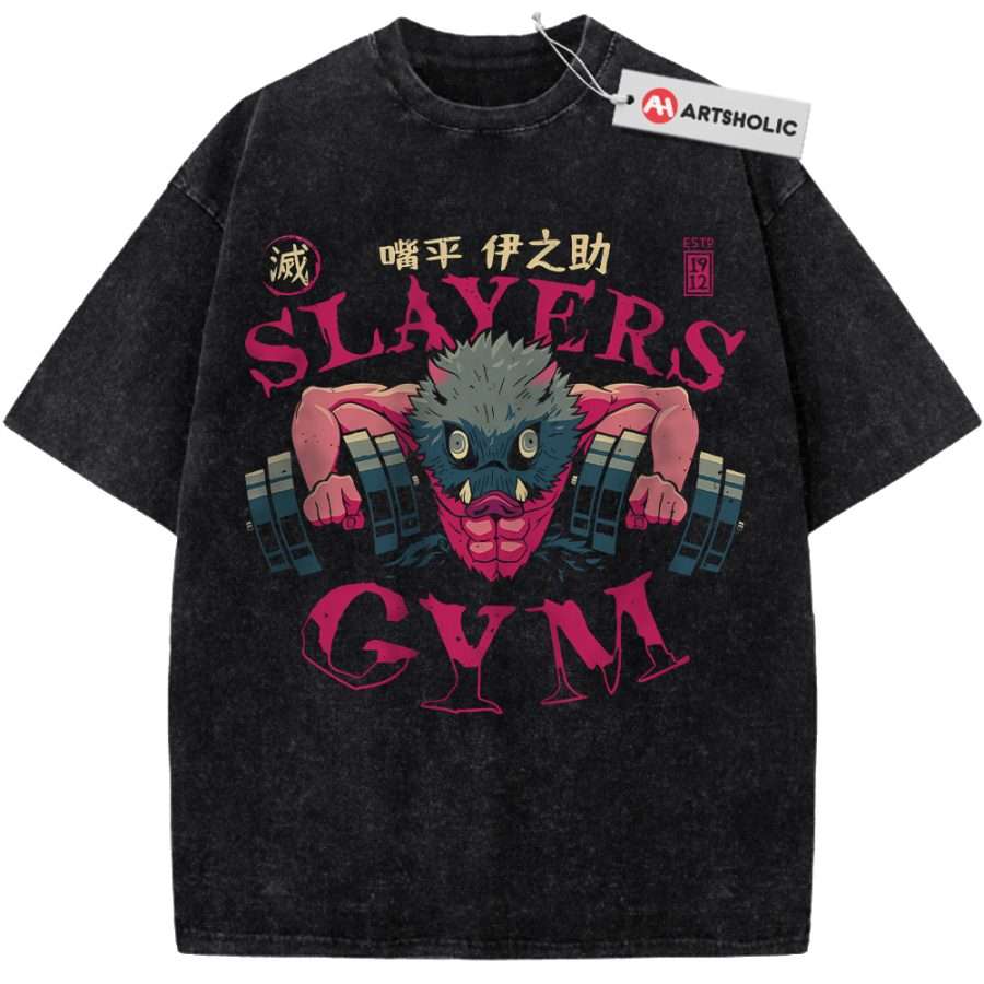 Alternative view of Inosuke Hashibira Shirt, Demon Slayer Shirt, Anime Shirt, Vintage T-Shirt