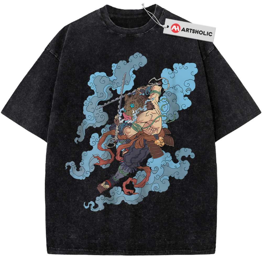 Alternative view of Inosuke Hashibira Shirt, Demon Slayer Shirt, Anime Shirt, Vintage Tee