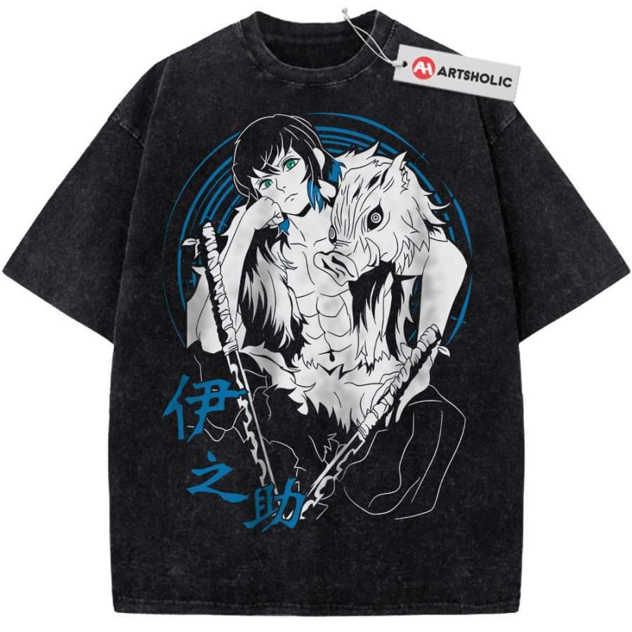 Alternative view of Inosuke Hashibira Shirt, Demon Slayer Shirt, Anime Shirt, Vintage Tee