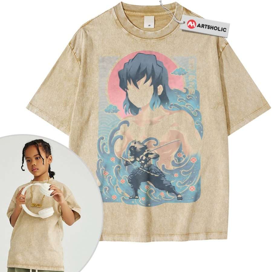Alternative view of Inosuke Hashibira Shirt For Kids, Demon Slayer Shirt For Kids, Anime Shirt For Kids, Vintage T-Shirt For Kids