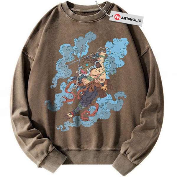 Alternative view of Inosuke Hashibira Sweatshirt, Demon Slayer Sweatshirt, Anime Sweatshirt, Vintage Sweater