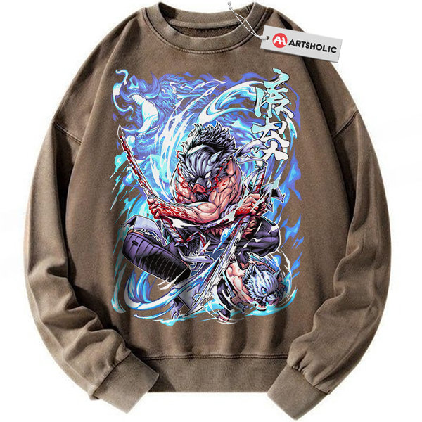 Alternative view of Inosuke Hashibira Sweatshirt, Demon Slayer Sweatshirt, Anime Sweatshirt, Vintage Sweatshirt