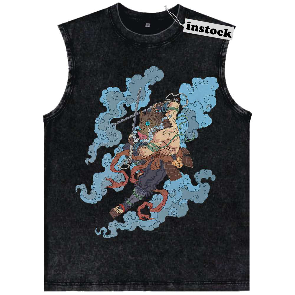 Inosuke Hashibira Tank Top, Demon Slayer Tank Top, Anime Tank Top, Vintage Tank Top