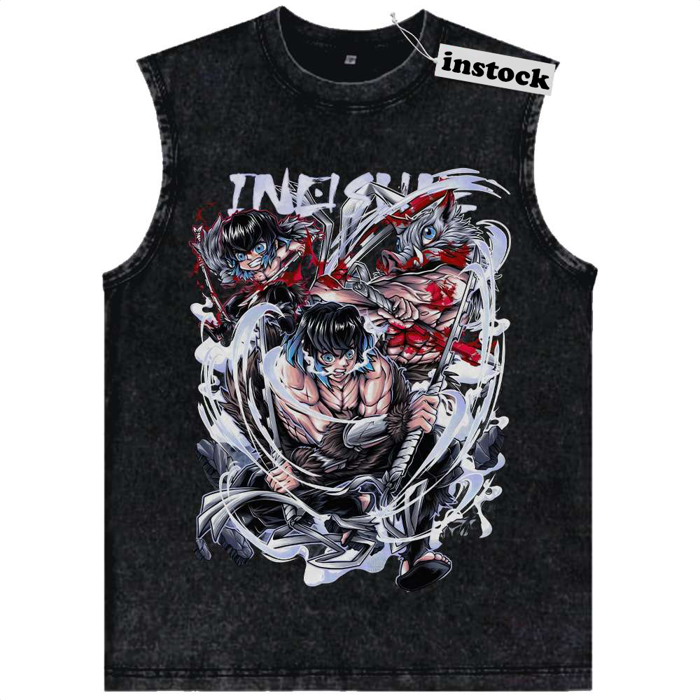 Inosuke Hashibira Tank Top, Demon Slayer Tank Top, Anime Tank Top, Vintage Tank Top