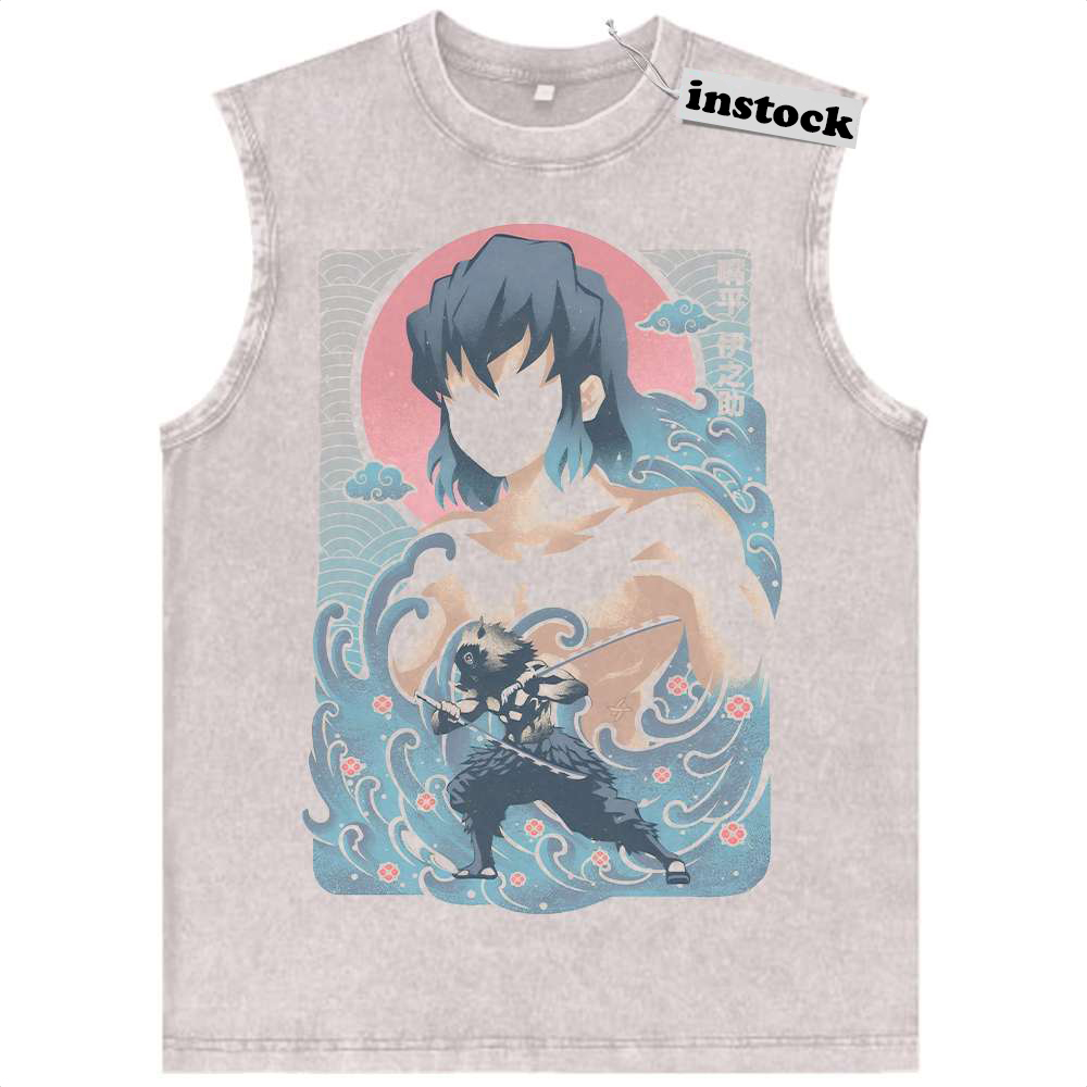 Inosuke Hashibira Tank Top, Demon Slayer Tank Top, Anime Tank Top, Vintage Tank Top